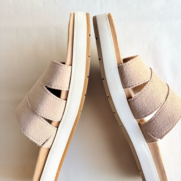 Koolaburra UGG Maerin Nude Metallic Suede Slip-On Slide Womens Comfort Sandals 8 - Picture 7 of 14